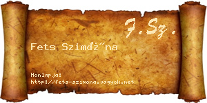 Fets Szimóna névjegykártya